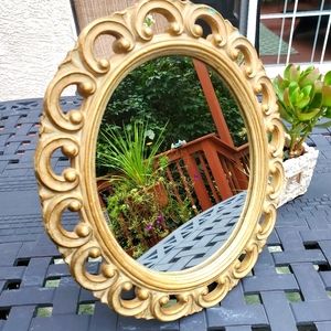 Syroco Wood Vintage Mid Century Mirror Frame Easel